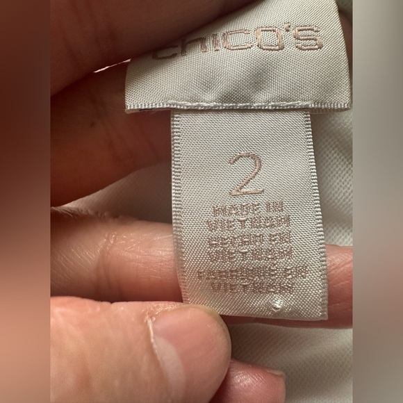 Chico’s Women’s Open Drape White Windowpane Mesh Cardigan Sz 2 Large - Picture 6 of 8